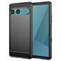 Husa pentru Sony Xperia 10 VII, Techsuit Carbon Silicone, negru