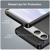 Husa pentru Sony Xperia 10 VII, Techsuit Carbon Silicone, negru