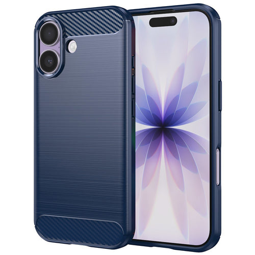 Husa pentru iPhone 17, Techsuit Carbon Silicone, albastru