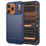 Husa pentru iPhone 17 Pro Max, Techsuit Carbon Silicone, albastru