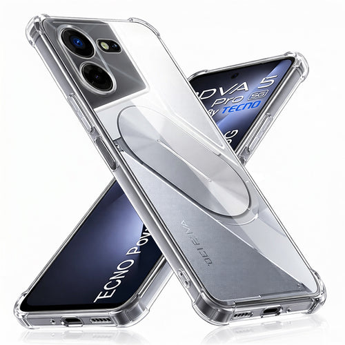 Husa pentru Tecno Pova 5 Pro, Techsuit Shockproof Clear Silicone, transparenta