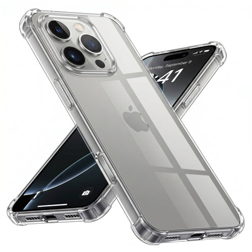 Husa pentru iPhone 16 Pro, Techsuit Shockproof Clear Silicone [Big Lens Hole], transparenta