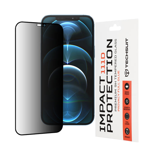 Folie de protectie pentru iPhone 12 Pro Max, Techsuit 111D Privacy Full Glue
