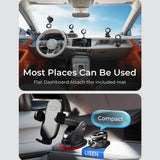 Suport auto Lisen (A608), Prindere magnetica, pentru Bord, Pliabil, 360° Reglabil, cu Larger Bottom Suction Cup, negru