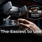 Suport auto Lisen A609 (YL0225120003), pentru Bord, 360A° Rotatie, Clema Brat, Automatic Lock, Vacuum Suction, negru