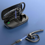 Casca Bluetooth Techsuit Vocelis Pro (CB4), Bluetooth 5.1, Carlig Design, Anulare zgomot Microfon, 500mAh, albastru