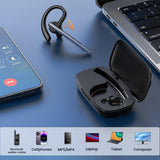 Casca Bluetooth Techsuit Vocelis Pro (CB4), Bluetooth 5.1, Carlig Design, Anulare zgomot Microfon, 500mAh, albastru