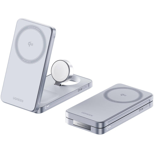 Incarcator wireless UGREEN W757 (65901), MagSafe, Incarcare rapida, Qi2, pentru iPhone, AirPods, Apple Watch, 25W, bleu