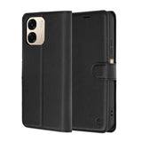 Husa pentru OPPO A6x 4G, Techsuit Leather Folio, negru