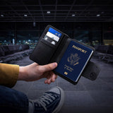 Dispozitiv anti-pierdere Acefast Smart Passport Cover (S6), Apple Find My, Integrat Tracker, Slim Design, PU Piele, negru