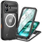 Husa pentru iPhone 16, ShellBox Waterproof IP68 Case, negru