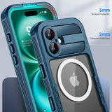 Husa pentru iPhone 16, ShellBox Waterproof IP68 Case, negru