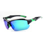 Techsuit Bike Glasses (9301), pentru Cycling and Sport Outdoor Activities, cu UV Protection, Unisex, Black / Gradient Albastru