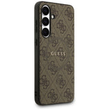 Husa pentru Samsung Galaxy S25 FE, Guess 4G Ring Classic Logo MagSafe (GUHMS25FEG4GFRW), maro