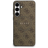 Husa pentru Samsung Galaxy S25 FE, Guess 4G Ring Classic Logo MagSafe (GUHMS25FEG4GFRW), maro