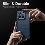 Husa pentru Motorola Edge 70 Fusion, Techsuit Carbon Silicone, albastru