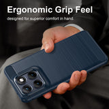 Husa pentru Motorola Edge 70 Fusion, Techsuit Carbon Silicone, albastru