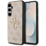 Husa pentru Samsung Galaxy S25 FE, Guess Leather 4G Metal Logo (GUHCS25FE4GMGPI), roz
