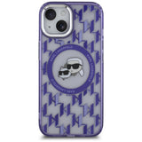 Husa pentru iPhone 15, Karl Lagerfeld IML MagSafe (KLHMP15SHMCKMHU), mov