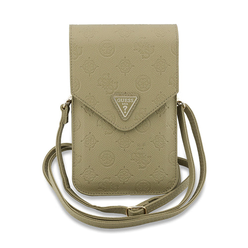 Guess Universal Wallet Grained Peony Triangle (GUCWB2PGPOTRE), reglabil Strap, Eco-Leather, Two Layer, Beige