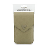 Guess Universal Wallet Grained Peony Triangle (GUCWB2PGPOTRE), reglabil Strap, Eco-Leather, Two Layer, Beige