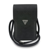 Guess Universal Wallet Grained Peony Triangle (GUCWB2PGPOTRK), reglabil Strap, Eco-Leather, Two Layer, Negru
