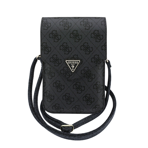 Guess Universal Wallet Triangle 4G (GUCWB2P4BLTRK), reglabil Strap, Eco-Leather, Two Layer, Negru