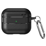 Husa casti pentru AirPods Pro 3, Techsuit Carbonfiber, negru