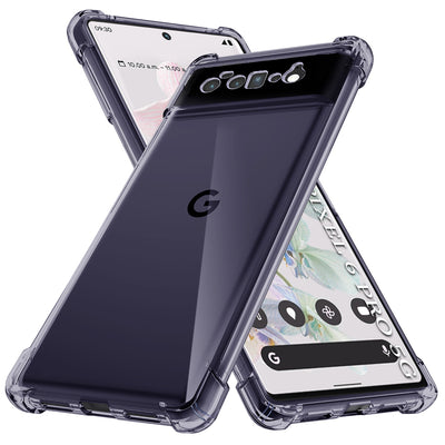 Husa pentru Google Pixel 6 Pro, Techsuit Shockproof Clear Silicone, fumuriu