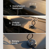Suport auto Lisen A611 (YL0226020002), Prindere magnetica, pentru Bord, Pliabil, 360° Reglabil, negru