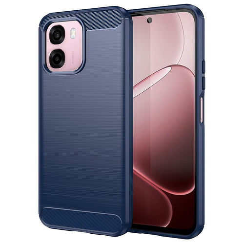 Husa pentru OPPO A6x 4G, Techsuit Carbon Silicone, albastru