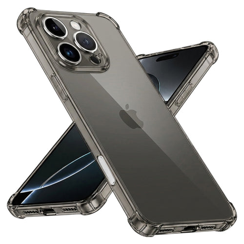 Husa pentru iPhone 16 Pro, Techsuit Shockproof Clear Silicone, fumuriu