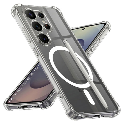 Husa pentru Samsung Galaxy S25 Ultra, Techsuit Shockproof Clear Silicone MagSafe, transparenta