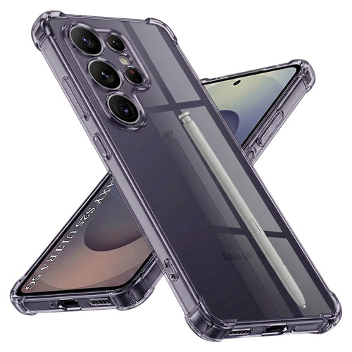 Husa pentru Samsung Galaxy S25 Ultra, Techsuit Shockproof Clear Silicone, fumuriu