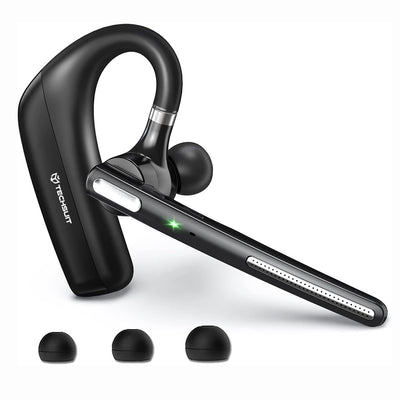 Casca Bluetooth Techsuit Premium PowerTalks (G6), Dual Microfon Anulare zgomot, Bluetooth V5.1, 100H Talk Time, negru