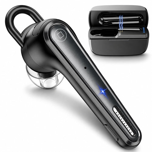 Casca Bluetooth Techsuit Voicera (CB3), Bluetooth 5.1, Hands-Free, Anulare zgomot Microfon, 50h Talk Time, negru