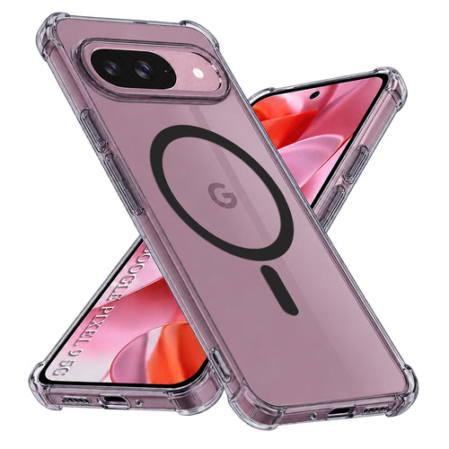 Husa pentru Google Pixel 9, Techsuit Shockproof Clear Silicone MagSafe, fumuriu