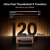 Hub USB UGREEN 17in1 U716 (85590F), Incarcare rapida, 5x Type-C, 3x USB, SD/TF, RJ45, DP, 8K@60Hz, 120Gbps, gri