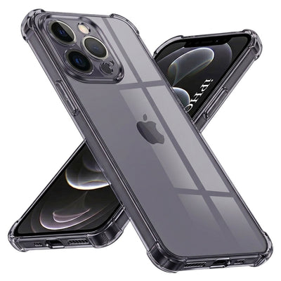 Husa pentru iPhone 12 Pro, Techsuit Shockproof Clear Silicone, fumuriu