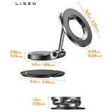 Suport auto Lisen (YL0223080002), MagSafe, pentru Bord, Universal, 360° Rotation, Pliabil, Strong Magnets, negru