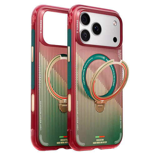 Husa pentru iPhone 17 Pro Max, Torras Ostand Q3 Air Series, verde;rosu