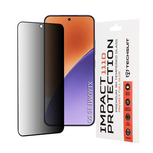 Folie de protectie pentru Xiaomi 15, Techsuit 111D Privacy Full Glue