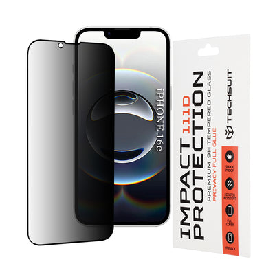 Folie de protectie pentru iPhone 16 Pro, Techsuit 111D Privacy Full Glue
