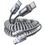 Cablu Lisen de date L114 (YL0125030001), pentru CarPlay, USB to Type-C, 3A, 480Mbps, Aluminum, Silicon, Braided, 3.3ft, gri