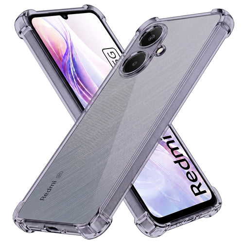 Husa pentru Xiaomi Redmi 13C 5G, Techsuit Shockproof Clear Silicone, fumuriu