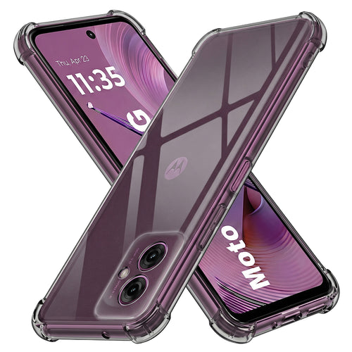 Husa pentru Motorola Moto G55, Techsuit Shockproof Clear Silicone, fumuriu