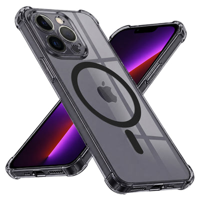 Husa pentru iPhone 13 Pro, Techsuit Shockproof Clear Silicone MagSafe, fumuriu