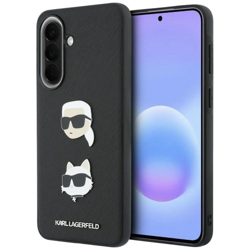 Husa pentru Samsung Galaxy A57 5G, Karl Lagerfeld Hardcase K&C Heads Pins and Logo (KLHCSA57PSFDHPOK), negru