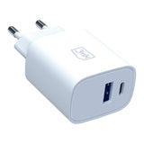 Incarcator retea 3mk GaN, USB, Type-C 25W, QC4, alb