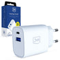 Incarcator retea 3mk GaN, USB, Type-C 25W, QC4, alb
